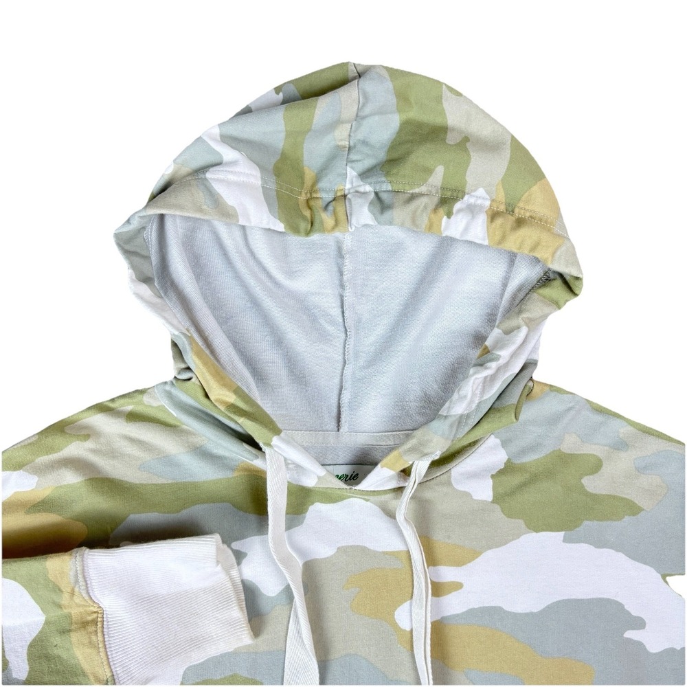 Aerie Womens Camo Hoodie Pullover Relaxed Fit Ribbed Cuffs Streetwear Medium